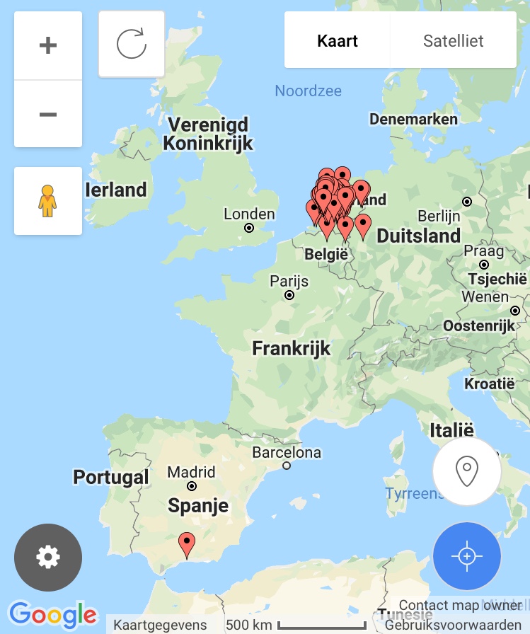 woody-woody fietsenhokken op de kaart van europa
